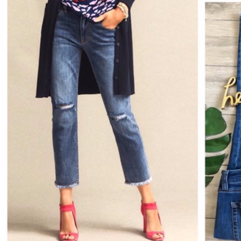 Cabi Cropped High Straight Denim Size 10 #5495